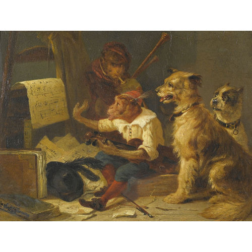 DAVID II TENIERS : Musizierende Affen mit zwei Hunden (DOBIASCHOFSKY AUKTIONEN AG)