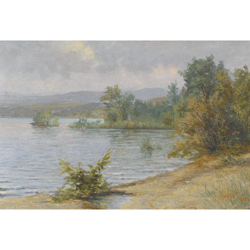 CHARLES PARISOD : Uferpartie am Genfersee (DOBIASCHOFSKY AUKTIONEN AG)
