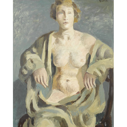 WILHELM GIMMI : 'Femme assise, demi-nu' (DOBIASCHOFSKY AUKTIONEN AG)