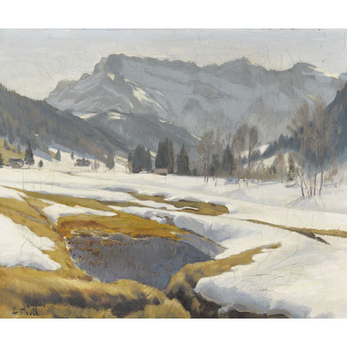 ERNST II HODEL : Vorfr�hling im Gebirge (DOBIASCHOFSKY AUKTIONEN AG)