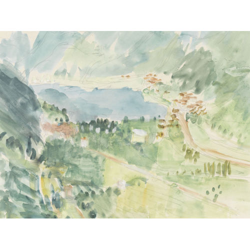 WALTER KURT WIEMKEN : Blick auf den Luganersee bei Capolago (DOBIASCHOFSKY AUKTIONEN AG)
