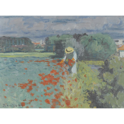 FRED STAUFFER : Mohnblumenfeld mit Dame (DOBIASCHOFSKY AUKTIONEN AG)