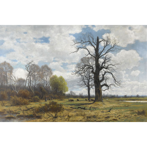 OTTO FR�LICHER : Herbstlandschaft mit Hirtin und Schafen (DOBIASCHOFSKY AUKTIONEN AG)