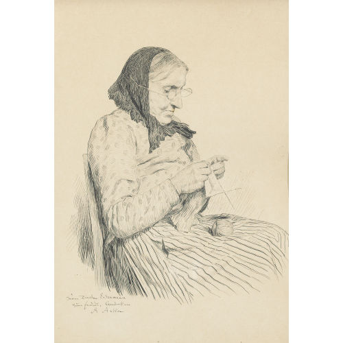 ALBERT ANKER : Strickende Grossmutter (DOBIASCHOFSKY AUKTIONEN AG)