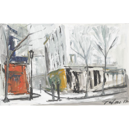 JEAN-LOUIS G�TAZ : Winterliche Strassenansicht (DOBIASCHOFSKY AUKTIONEN AG)