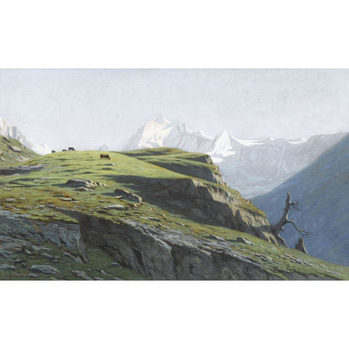 LOUIS DANIEL �DOUARD GAULIS : Hochgebirgspartie mit K�hen (DOBIASCHOFSKY AUKTIONEN AG)