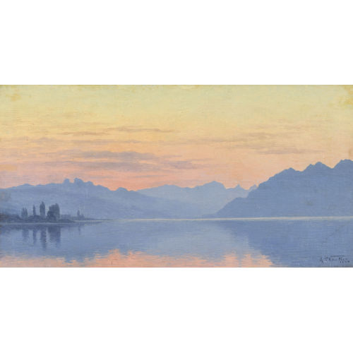 ALEXIS VAUTIER : Coucher de soleil sur le L�man (DOBIASCHOFSKY AUKTIONEN AG)