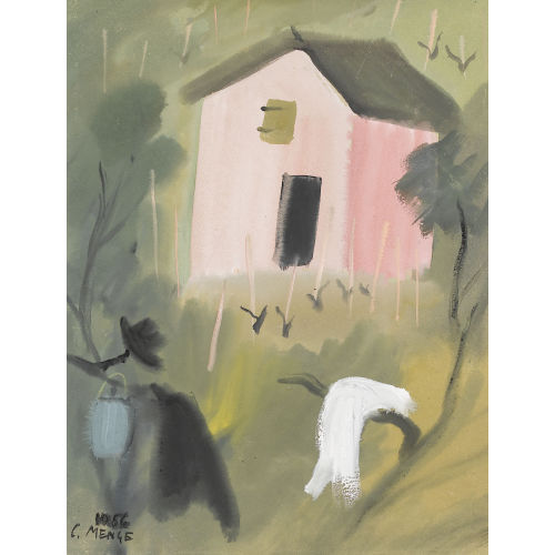 CHARLES MENGE : Landschaft mit rosafarbenem Haus (DOBIASCHOFSKY AUKTIONEN AG)
