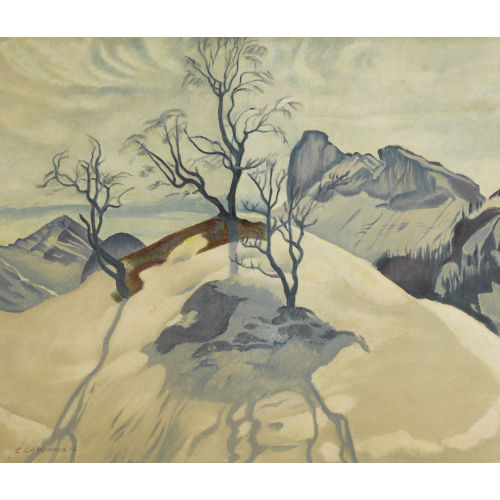 EMIL CARDINAUX : Verschneite Berglandschaft (DOBIASCHOFSKY AUKTIONEN AG)