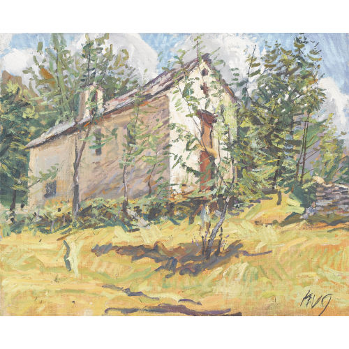 FRITZ HUG : Sommerliche Landschaft mit Kapelle (DOBIASCHOFSKY AUKTIONEN AG)