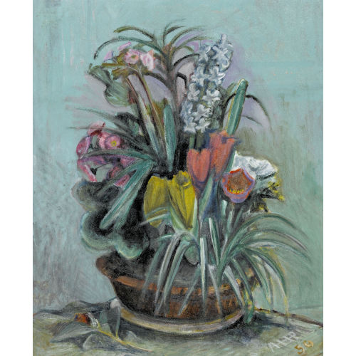 ALFRED HEINRICH PELLEGRINI : Blumenarrangement in einer Schale (DOBIASCHOFSKY AUKTIONEN AG)