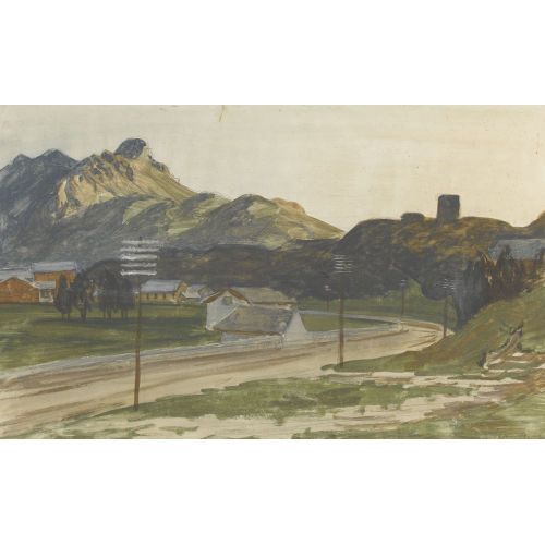 FRED STAUFFER : Strassenpartie in bergiger Landschaft (DOBIASCHOFSKY AUKTIONEN AG)
