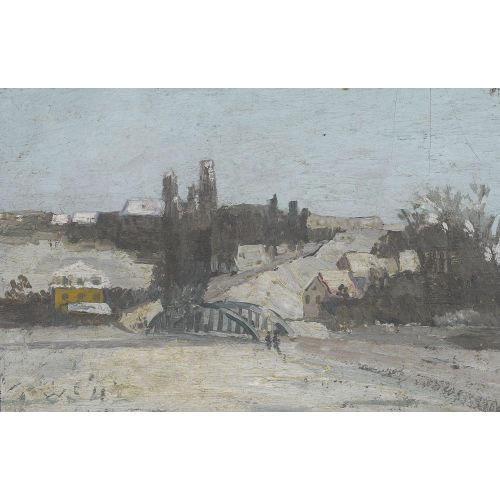 WALTER SCHNEIDER : Winterlandschaft mit Stadt (DOBIASCHOFSKY AUKTIONEN AG)