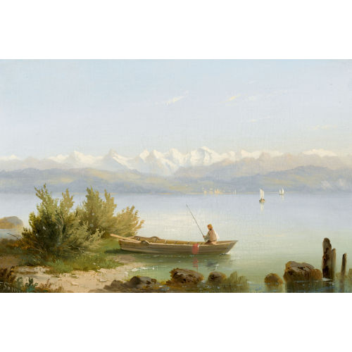 FERDINAND SOMMER : Thunersee mit Berner Alpenpanorama (DOBIASCHOFSKY AUKTIONEN AG)