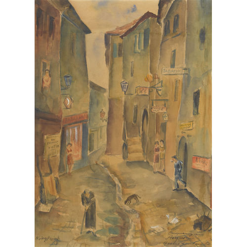 ARNE SIEGFRIED : Gassenpartie in Avignon (DOBIASCHOFSKY AUKTIONEN AG)