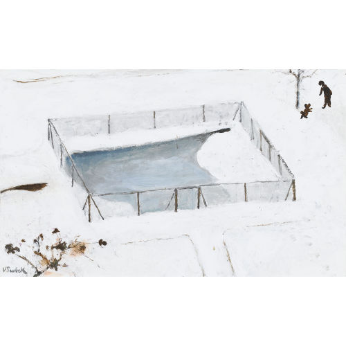VICTOR SURBEK : Verschneite Landschaft mit einem Teich (DOBIASCHOFSKY AUKTIONEN AG)