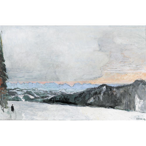 VICTOR SURBEK : Winterliches Bergpanorama im Abendrot (DOBIASCHOFSKY AUKTIONEN AG)