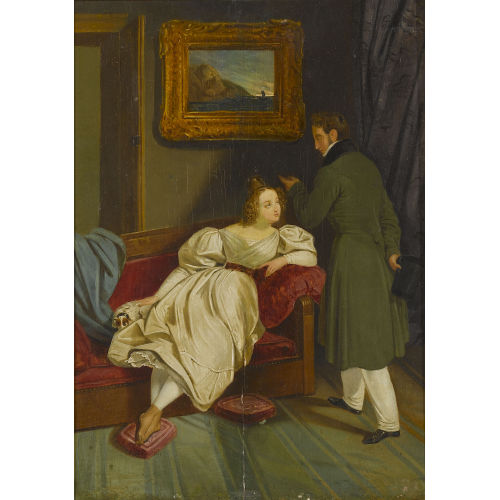 CONSTANCE (EIGTL. MAYER-LA MARTINI╘RE MAYER : Interieur mit elegantem Paar (DOBIASCHOFSKY AUKTIONEN AG)