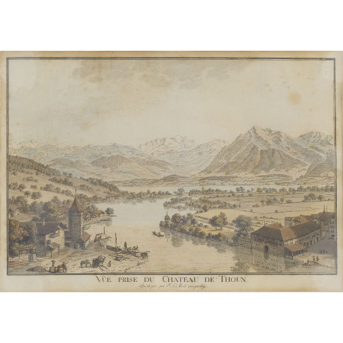 JOHANN LUDWIG ABERLI : 'Vue prise du Chateau de Thoun' (DOBIASCHOFSKY AUKTIONEN AG)