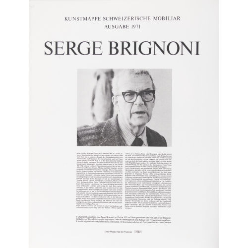 SERGE BRIGNONI : 'Kunstmappe Schweizerische Mobiliar' (DOBIASCHOFSKY AUKTIONEN AG)