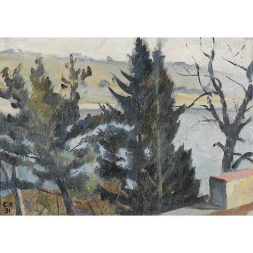 CARL ROESCH : 'Baumgruppe am Rhein in Diessenhofen' (DOBIASCHOFSKY AUKTIONEN AG)