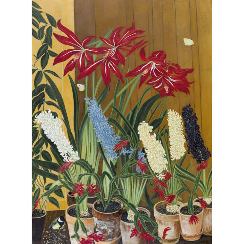 ADOLF DIETRICH : 'Amaryllis und Hyazinthen mit Kohlmeise' (DOBIASCHOFSKY AUKTIONEN AG)
