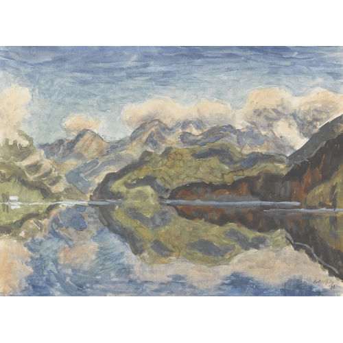 FRED STAUFFER : Thunersee mit Eiger, M�nch und Jungfrau (DOBIASCHOFSKY AUKTIONEN AG)