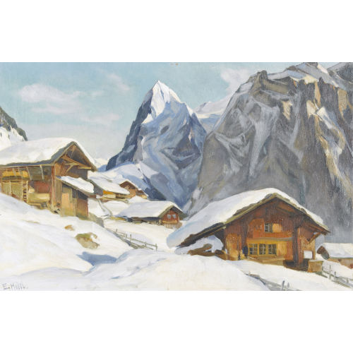ERNST II HODEL : Das Wetterhorn im Winter (DOBIASCHOFSKY AUKTIONEN AG)