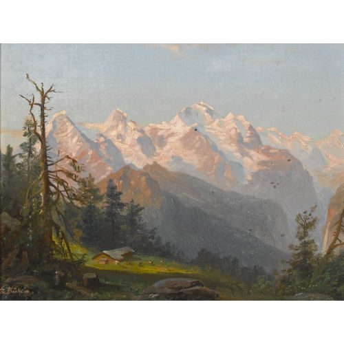 EDUARD B�HLER : 'Abendlicht auf Eiger, M�nch und Jungfrau' (DOBIASCHOFSKY AUKTIONEN AG)