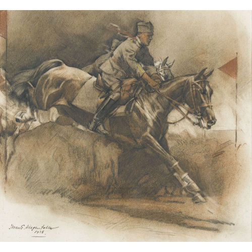 IWAN EDWIN HUGENTOBLER : Kavallerist auf Pferd (DOBIASCHOFSKY AUKTIONEN AG)
