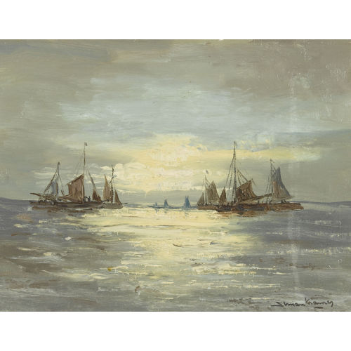 SIMON KRAMER : Segelboote im Mondschein (DOBIASCHOFSKY AUKTIONEN AG)