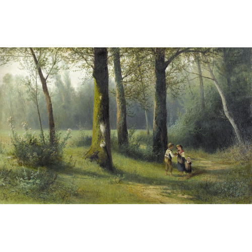 ADOLFO BESOZZI : Kinder im sommerlichen Wald (DOBIASCHOFSKY AUKTIONEN AG)