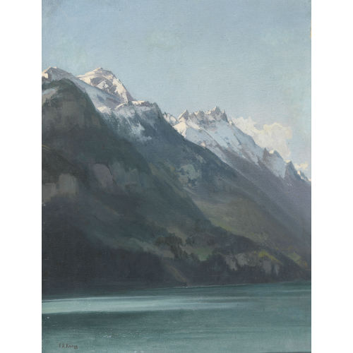 EDUARD R�EGG : Brienzersee mit verschneiten Berggipfeln (DOBIASCHOFSKY AUKTIONEN AG)