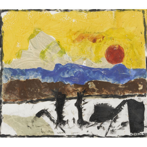 HELEN DAHM : Berglandschaft mit untergehender Sonne (DOBIASCHOFSKY AUKTIONEN AG)