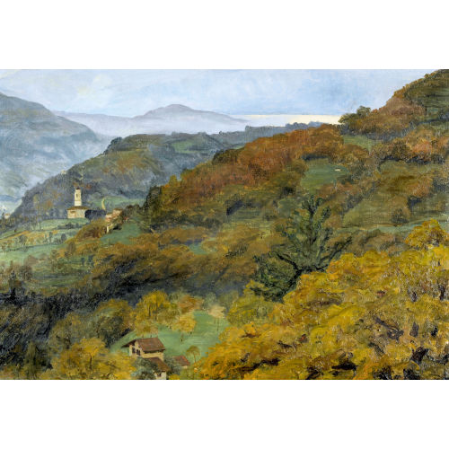 SIGISMUND RIGHINI : Herbstliche Tessiner Landschaft bei Beride (DOBIASCHOFSKY AUKTIONEN AG)