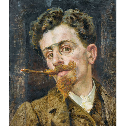 SIGISMUND RIGHINI : Selbstbildnis des K�nstlers mit Brissago (DOBIASCHOFSKY AUKTIONEN AG)