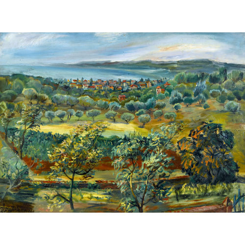 NICOLAS (EIGTL. NIKOLAI) GLOUTCHENKO : K�stenlandschaft mit Olivenhain und Stadt (DOBIASCHOFSKY AUKTIONEN AG)