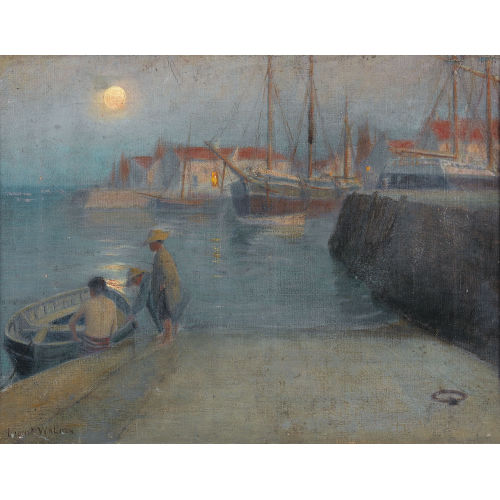 LIONEL WALDEN : Hafenpartie im Mondlicht (DOBIASCHOFSKY AUKTIONEN AG)