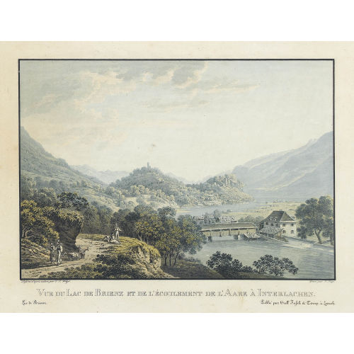 JOHANN JAKOB WETZEL : 'Vue du Lac de Brienz et de l′ecoulement de l′Aare...' (DOBIASCHOFSKY AUKTIONEN AG)