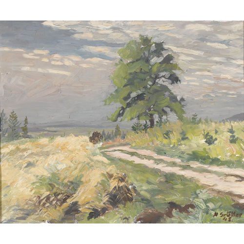 HANS GR�TTER : Sommerliche Landschaftspartie mit Feldweg (DOBIASCHOFSKY AUKTIONEN AG)