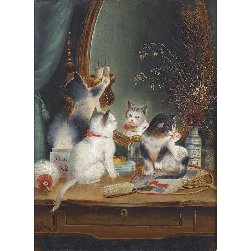CARL REICHERT : K�tzchen im Boudoir (DOBIASCHOFSKY AUKTIONEN AG)