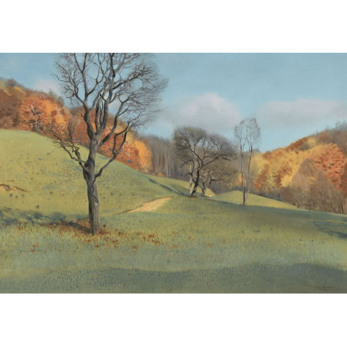 LOUIS RIVIER : H�gelige Landschaftspartie im Herbst (DOBIASCHOFSKY AUKTIONEN AG)