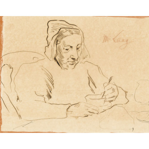 ALBERT ANKER : Sitzende Grossmutter mit Tasse (DOBIASCHOFSKY AUKTIONEN AG)