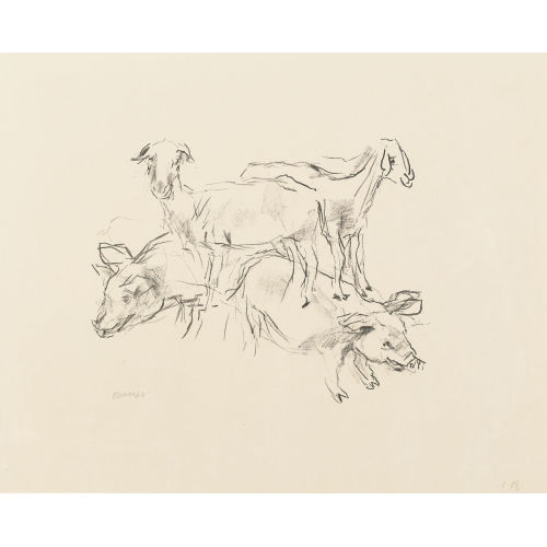 OSKAR KOKOSCHKA : 'Zwei Schafe, zwei Schweinchen' (DOBIASCHOFSKY AUKTIONEN AG)
