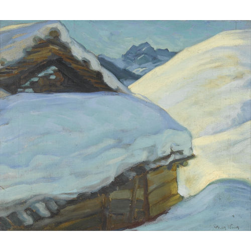 OSCAR WEISS : Sonnige Winterlandschaft in den Alpen (DOBIASCHOFSKY AUKTIONEN AG)