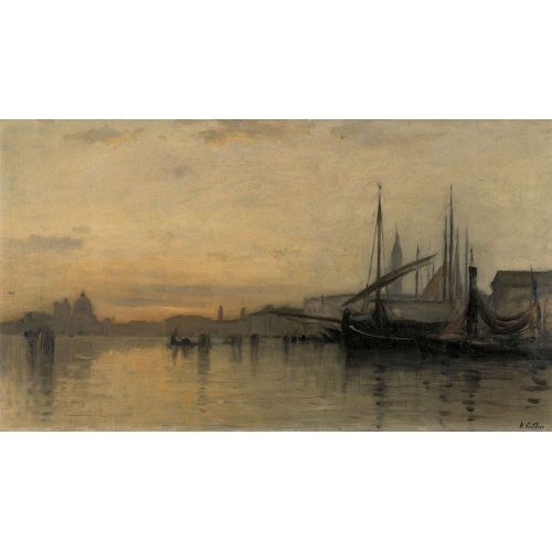 AUGUSTE LOUIS VEILLON : Ansicht von Venedig im Abendrot (DOBIASCHOFSKY AUKTIONEN AG)