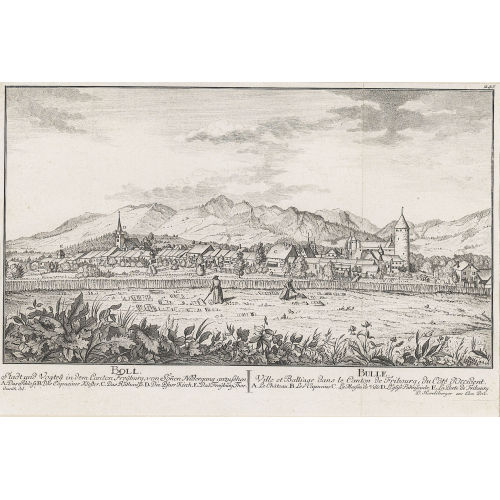 DAVID HERRLIBERGER : 'Boll. Bulle. Stadt und Vogtey in dem Canton Freyburg,...' (DOBIASCHOFSKY AUKTIONEN AG)