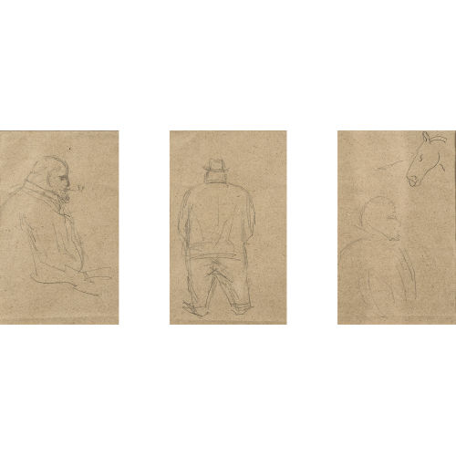HENRI DE TOULOUSE-LAUTREC : Vicomte de Gualy et t�te de cheval (DOBIASCHOFSKY AUKTIONEN AG)