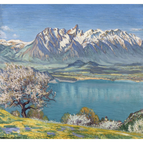 WALDEMAR THEOPHIL FINK : 'Maientag rings um den Thunersee' (DOBIASCHOFSKY AUKTIONEN AG)