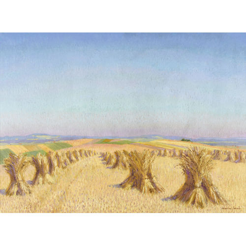 MARCUS JACOBI : Weite Feldlandschaft mit Garben (DOBIASCHOFSKY AUKTIONEN AG)